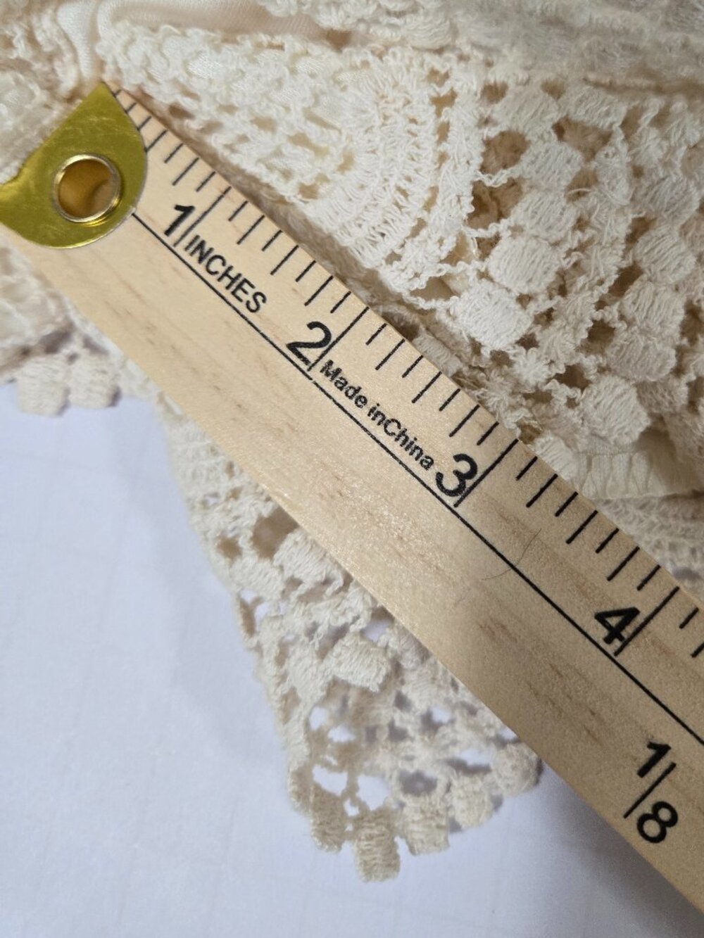 Grace & Emma Crochet Lace Shorts XL Cream Boho Lined Pull On Festival - Picture 10 of 10